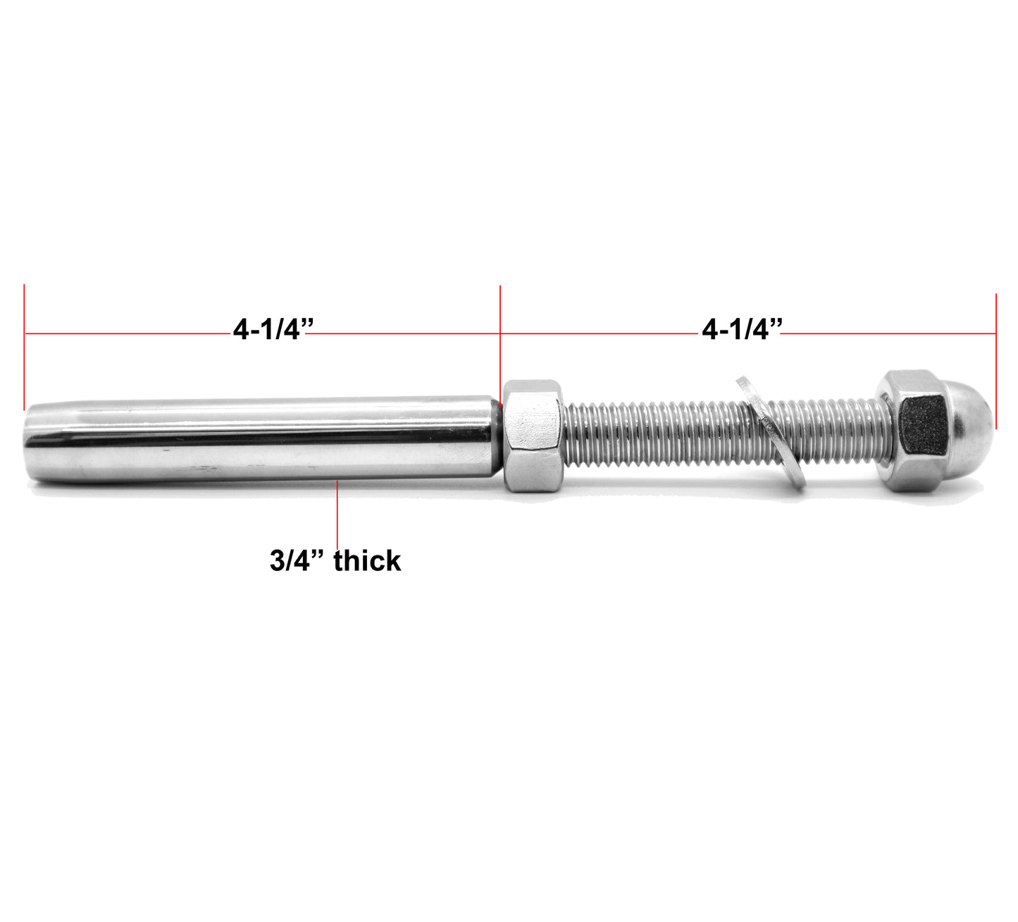 Hand Swage Threaded Stud for 1/2" Stainless Steel Cable (C1036-012)