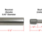 Mini Invisible Stud & Receiver Streamline Grade T316 (C1120-BRS)