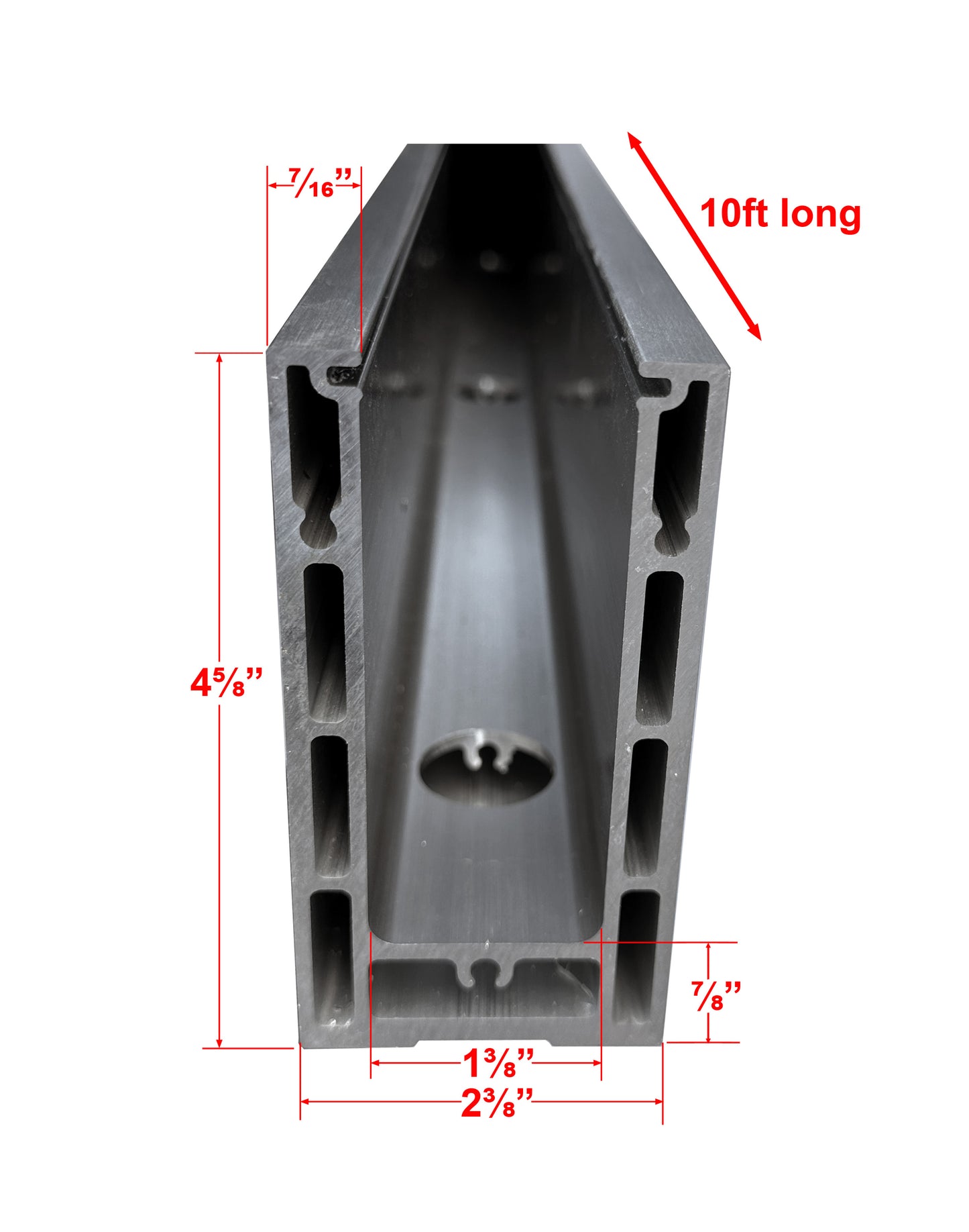 Anodized Aluminum Glass Channel Brushed Finish 10 ft Long (G1006-BRS)