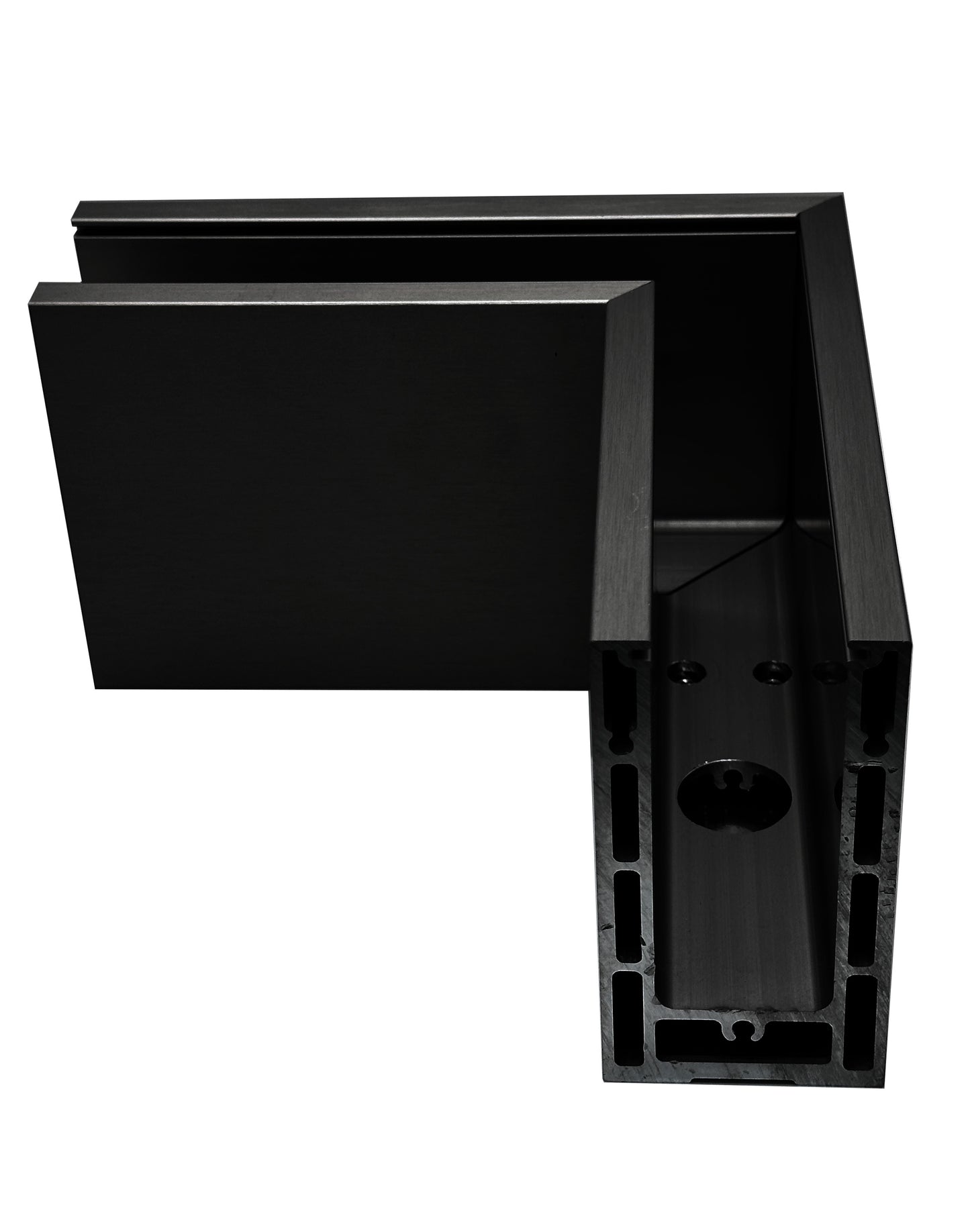 Corner for Anodized Aluminum Glass Channel Black Finish (G1006-COR-BLK)