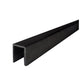 Slim Aluminum Cap Rail for Glass Railing 10 ft long Black Finish (G1012-BLK)