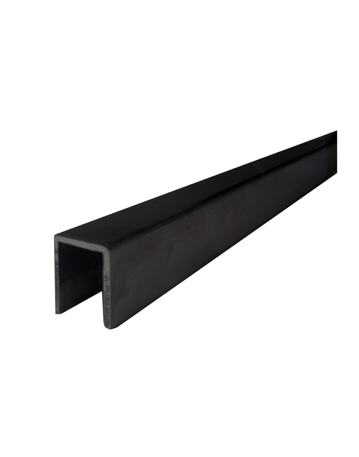 Slim Aluminum Cap Rail for Glass Railing 10 ft long Black Finish (G1012-BLK)