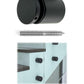 Solid Standoff for Glass Railing Adapter 1.5" Dia with screw Black Matte (G1040-150-FIX-BLK)