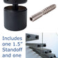 Solid Standoff for Glass Railing Adapter 1.5" Dia with screw Black Matte (G1040-150-FIX-BLK)