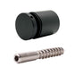 Solid Standoff for Glass Railing Adapter 1.5" Dia with screw Black Matte (G1040-150-FIX-BLK)